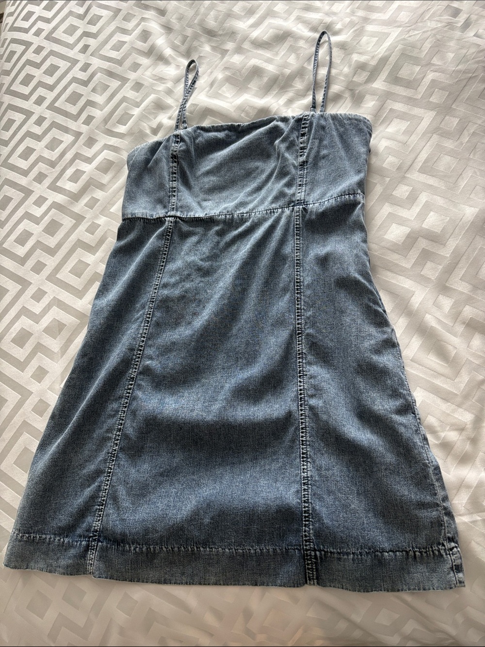 GAP Denim Spaghetti-Strap Mini Dress - Blue